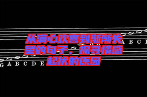 從滿心歡喜到漸漸失望的句子，探尋情感起伏的原因