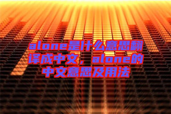alone是什么意思翻譯成中文，alone的中文意思及用法