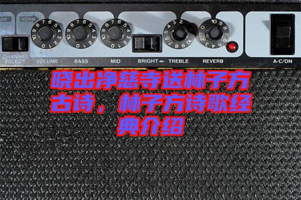曉出凈慈寺送林子方古詩(shī)，林子方詩(shī)歌經(jīng)典介紹