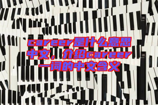career是什么意思中文，介紹career一詞的中文含義