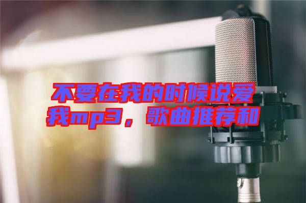 不要在我的時候說愛我mp3，歌曲推薦和