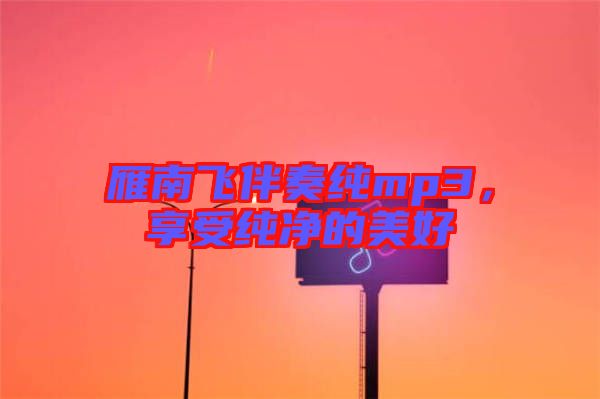 雁南飛伴奏純mp3，享受純凈的美好
