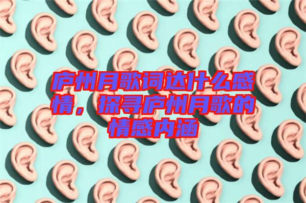 廬州月歌詞達(dá)什么感情，探尋廬州月歌的情感內(nèi)涵