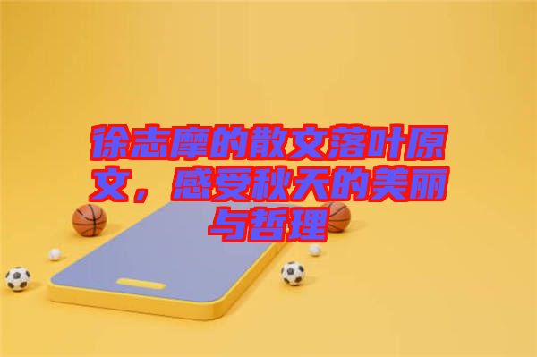 徐志摩的散文落葉原文，感受秋天的美麗與哲理