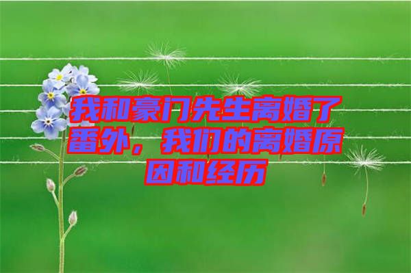 我和豪門先生離婚了番外，我們的離婚原因和經(jīng)歷