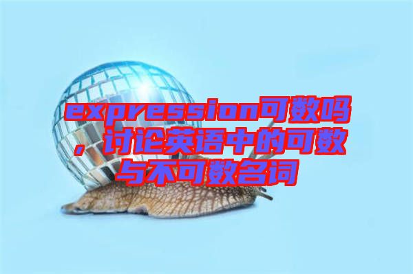 expression可數(shù)嗎，討論英語中的可數(shù)與不可數(shù)名詞