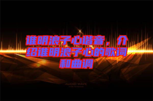 誰明浪子心諧音，介紹誰明浪子心的歌詞和曲調(diào)