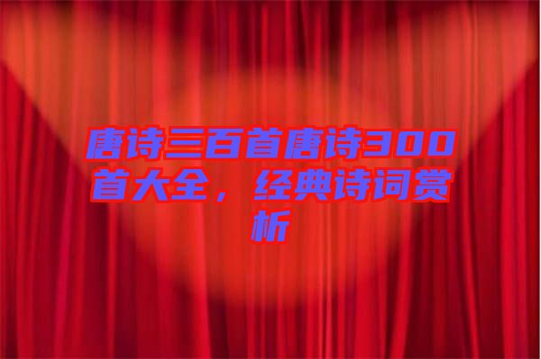 唐詩三百首唐詩300首大全，經(jīng)典詩詞賞析