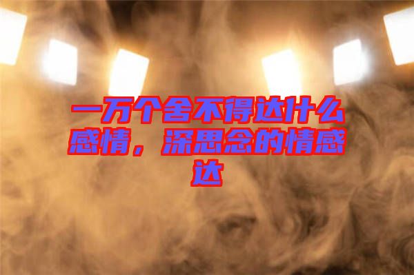 一萬個舍不得達(dá)什么感情，深思念的情感達(dá)