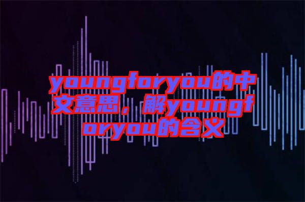 youngforyou的中文意思，解youngforyou的含義