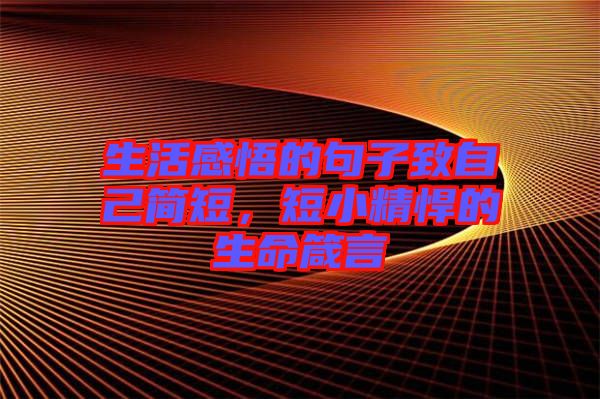 生活感悟的句子致自己簡短，短小精悍的生命箴言