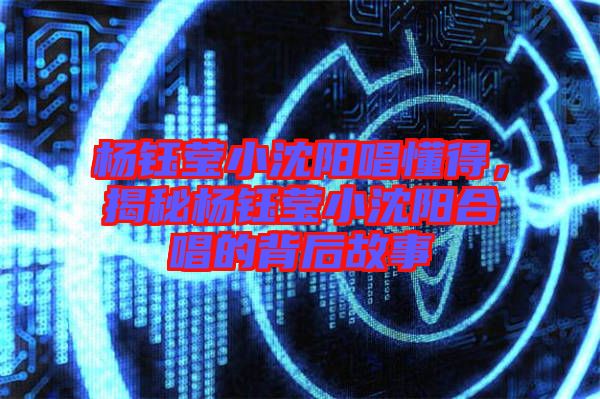 楊鈺瑩小沈陽(yáng)唱懂得，揭秘楊鈺瑩小沈陽(yáng)合唱的背后故事