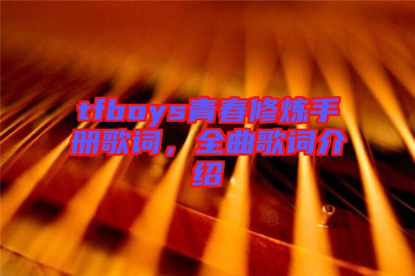 tfboys青春修煉手冊歌詞，全曲歌詞介紹