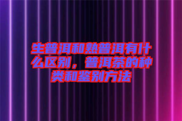 生普洱和熟普洱有什么區(qū)別，普洱茶的種類和鑒別方法