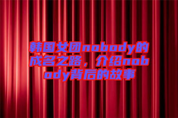 韓國女團nobody的成名之路，介紹nobody背后的故事