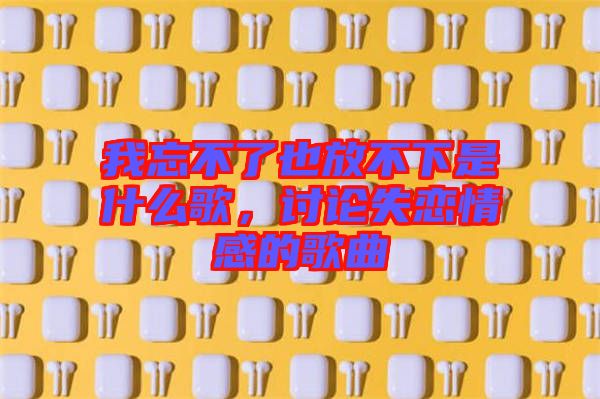 我忘不了也放不下是什么歌，討論失戀情感的歌曲