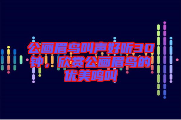 公畫眉鳥叫聲好聽30鐘，欣賞公畫眉鳥的優(yōu)美鳴叫