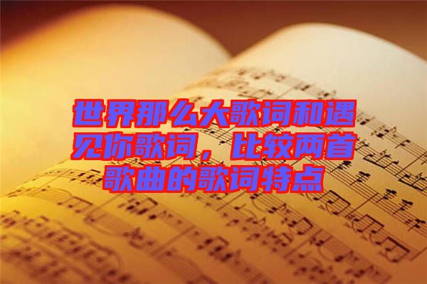 世界那么大歌詞和遇見(jiàn)你歌詞，比較兩首歌曲的歌詞特點(diǎn)