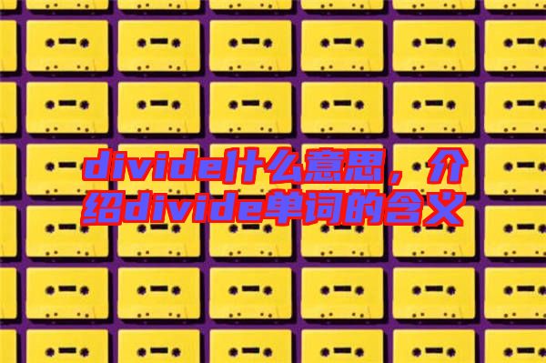 divide什么意思，介紹divide單詞的含義