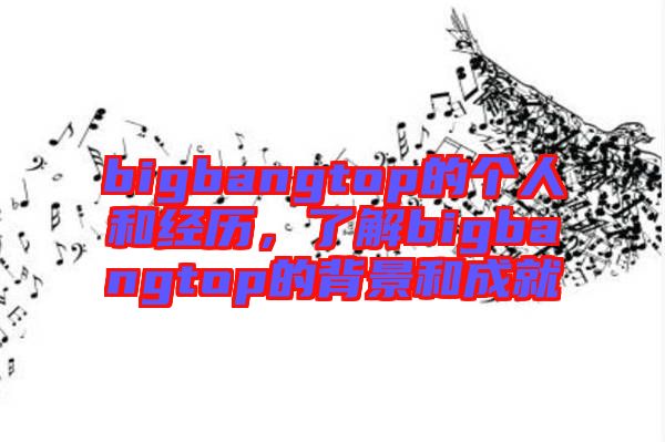bigbangtop的個人和經(jīng)歷，了解bigbangtop的背景和成就