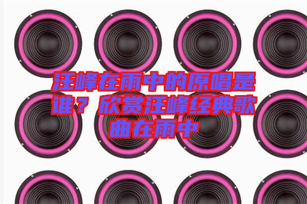 汪峰在雨中的原唱是誰(shuí)？欣賞汪峰經(jīng)典歌曲在雨中