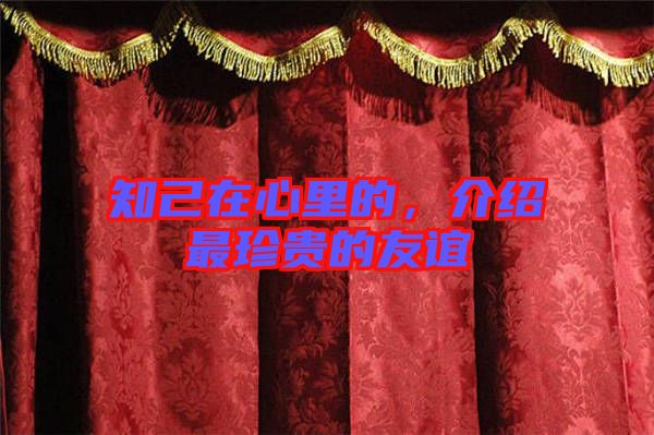 知己在心里的，介紹最珍貴的友誼