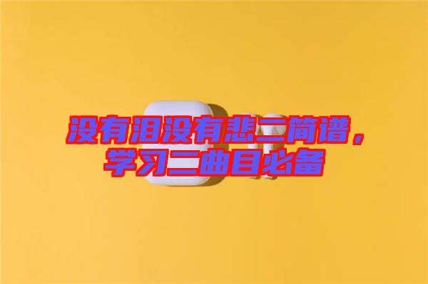 沒有淚沒有悲二簡譜，學習二曲目必備