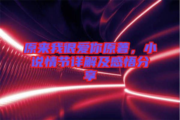 原來(lái)我很愛(ài)你原著，小說(shuō)情節(jié)詳解及感悟分享