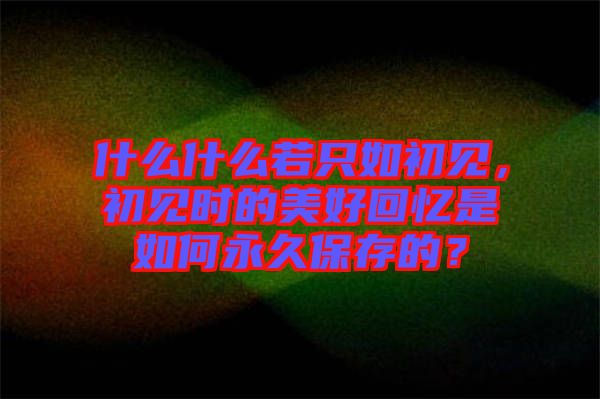 什么什么若只如初見(jiàn)，初見(jiàn)時(shí)的美好回憶是如何永久保存的？