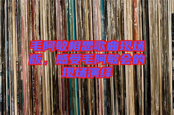 毛阿敏相思歌曲現(xiàn)場版，感受毛阿敏會的現(xiàn)場演繹