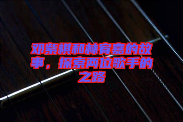 鄧紫棋和林宥嘉的故事，探索兩位歌手的之路