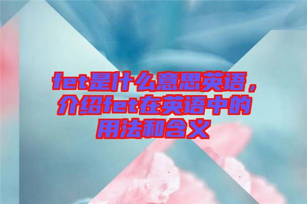 fet是什么意思英語，介紹fet在英語中的用法和含義