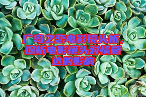 廣島之戀電影鏡頭析，探析電影鏡頭對情感達(dá)的影響