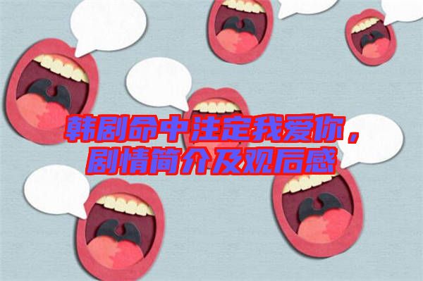 韓劇命中注定我愛你，劇情簡介及觀后感