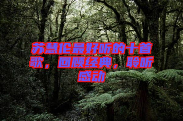 蘇慧倫最好聽的十首歌，回顧經(jīng)典，聆聽感動(dòng)
