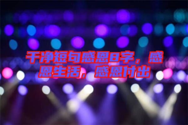 干凈短句感恩8字，感恩生活，感恩付出