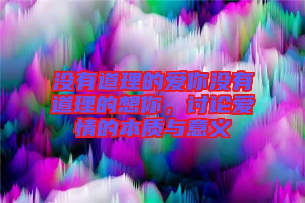 沒有道理的愛你沒有道理的想你，討論愛情的本質(zhì)與意義