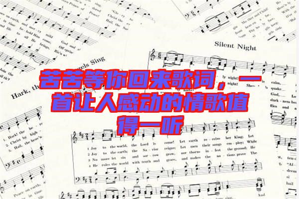 苦苦等你回來歌詞，一首讓人感動(dòng)的情歌值得一聽