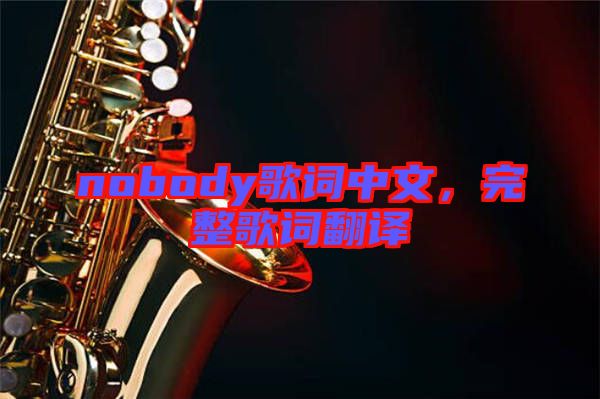 nobody歌詞中文，完整歌詞翻譯