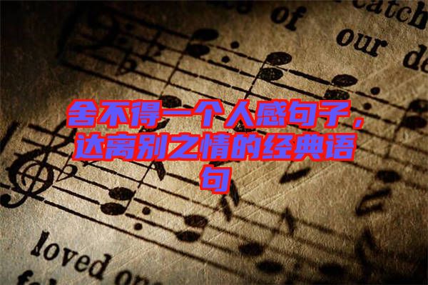 舍不得一個人感句子，達離別之情的經(jīng)典語句