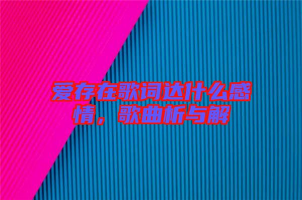 愛存在歌詞達(dá)什么感情，歌曲析與解
