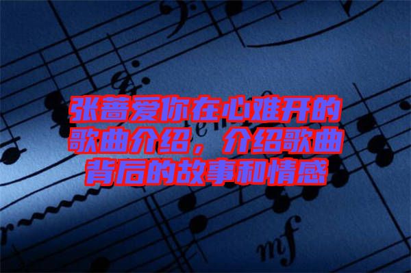 張薔愛你在心難開的歌曲介紹，介紹歌曲背后的故事和情感