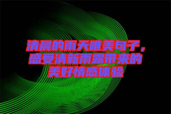 清晨的雨天唯美句子，感受清新雨露帶來(lái)的美好情感體驗(yàn)
