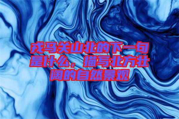 戎馬關山北的下一句是什么，描寫北方壯闊的自然景觀