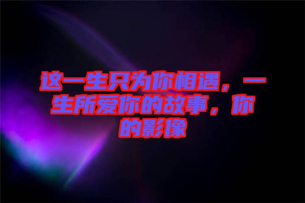 這一生只為你相遇，一生所愛你的故事，你的影像