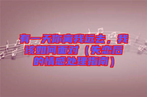 有一天你離我遠(yuǎn)去，我該如何面對（失戀后的情感處理指南）