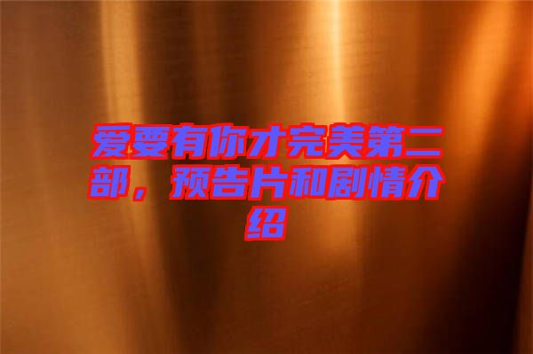 愛(ài)要有你才完美第二部，預(yù)告片和劇情介紹