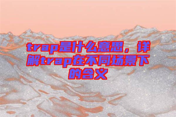 trap是什么意思，詳解trap在不同場景下的含義