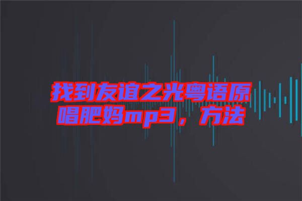 找到友誼之光粵語原唱肥媽mp3，方法