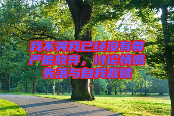 我不哭我已經(jīng)沒有尊嚴能放棄，討論情感失落與自我救贖